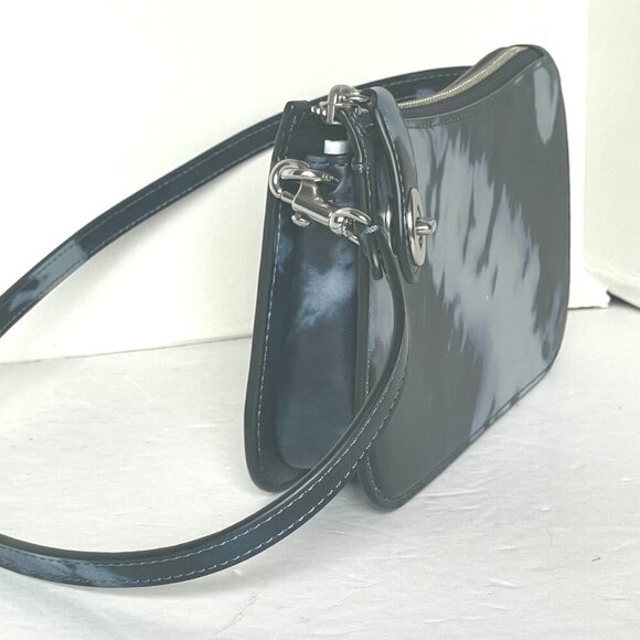 Coach Penn Shoulder Bag Y2K Blue Leather Tie Dye CU049 Small Clutch Festival - Picture 6 of 13